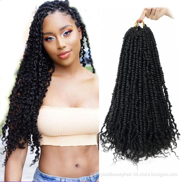 cheap Passion Spring Twists Hair Synthetic Crotchet Hair Extensions Pre looped Fluffy Twists Braiding Hair Crochet Braids Fiber